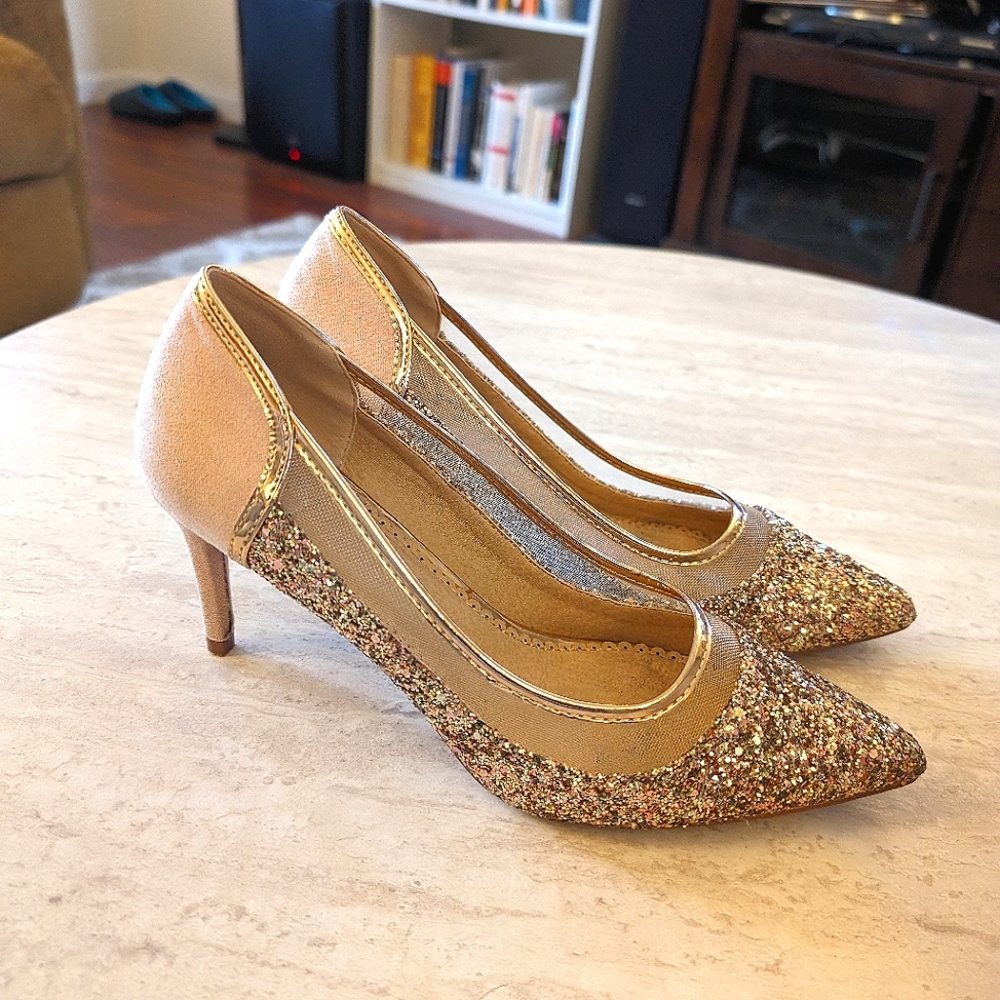 Rose Gold Sequin Heels